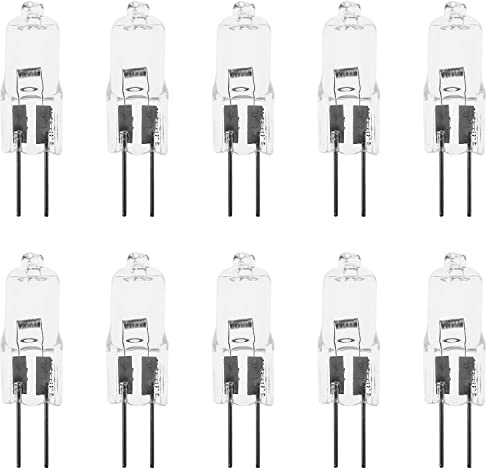 SQXBK G4 Light Bulb 10pcs G4 12V 35W Bi-Pin Warm White Clear Halogen Capsule Lamp Bulbs Capsule Bulb