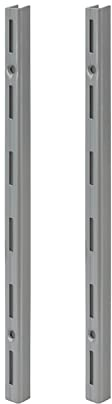 siwitec Wandschienen einreihig in Aluweiss für individuelle Regalsysteme, 1000 x 50 mm Wandschienen im 2er-Set