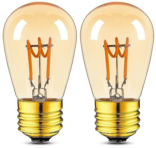 Genixgreen Dimmbar Led E27 Warmweiss Glühbirne ST45/S14 3W Vintage Glühbirne Ersetzt 30 W Glühlampen,2200K Warimweß Retro Edison Led Birnen,2er Pack
