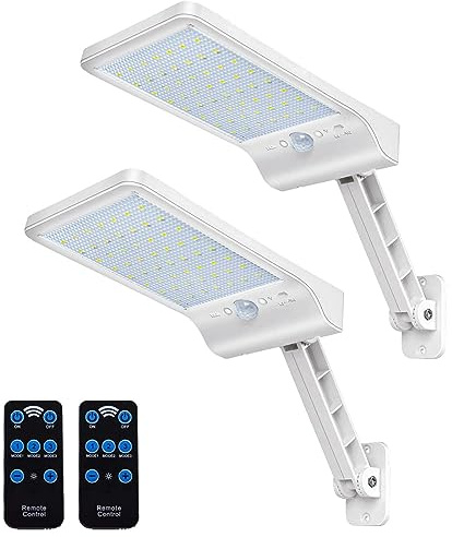 COLBOR Solarlampen für Außen SL56 LED mit Fernbedienung (Weiß) | Solarleuchte 2200mAh mit Fernbedienung, 3 Modi, IP65 Wasserdicht – LED-Aussenleuchte Solar für Garten, Hof, Terrasse (2PCS)