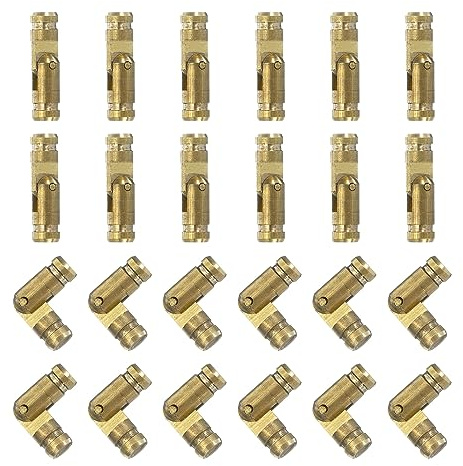 QUARKZMAN Invisible Laiton Barillet Charnières, 24pcs 4x15mm Laiton Dissimulé Charnières Pliable Support Cylindrique cachée Petit Barillet Charnières pour Boîte à Bijoux