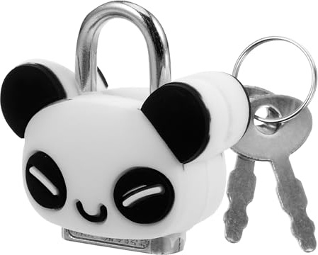 OSALADI Mini Cadenas Panda Avec Clé Serrure Kawaii Pour Coffre Trésor Boîte À Armoire Placard Léger Et Décoratif Pour Journal Et Valise