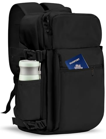 Gluckstar Ryanair Handgepäck Rucksack 40x20x25, 20L Reiserucksack Unter Sitz, Kabinentasche Flugzeug, Carry-on Laptoprucksack für Herren Damen Klein Schwarz