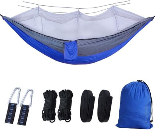 Hamac Hamacs Grand Hamac De Camping 260x140 Cm avec Moustiquaire, Hamacs Suspendus Légers en Parachute pour 2 Personnes Hamac Exterieur
