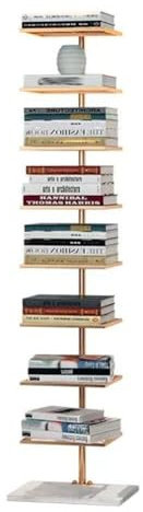 Bücherturm mit Metallrücken, 6/8 Etagen, Bodenart, unsichtbares Bücherregal, Eckaufhängung, einfaches Bücherregal für Wohnzimmer, Zuhause, Büro, Arbeitszimmer