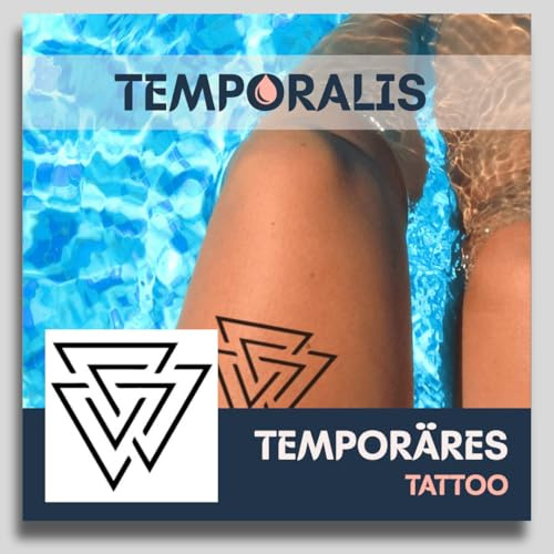 Faux Tatouage GÉOMÉTRIQUE - Temporalis® | Tatouage Ephemere Femme et Homme – Cosmétique Certifié UE, Encre Vegan & Waterproof – Dure 1 à 2 semaines [ Tattoo Triangles minimalistes ]
