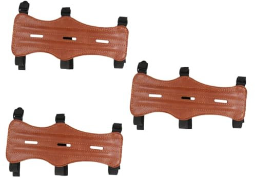 Sosoport 3stücke Verstellbarer Schutzarm Für Bogenschießen Aus Pu-leder Mit Dreifach Verstellbarem Riemen Ausrüstung Für Pfeiljagd Und Outdoor-aktivitäten Braun