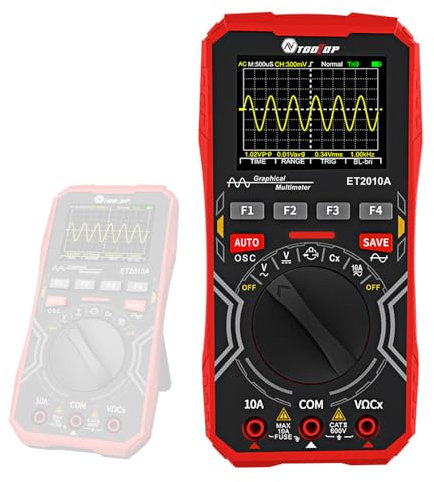 Weytoll 2in1 Oscilloscope Multimeter Digital Display Handheld Oscope Meter 1Mhz Bandwidth 2.5Msps Sampling Rate Data Storage Function for DIY and Electronic Test