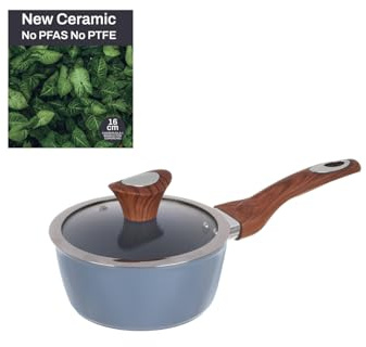 Casseruola con coperchio azzurro New Ceramic (16 cm un manico)