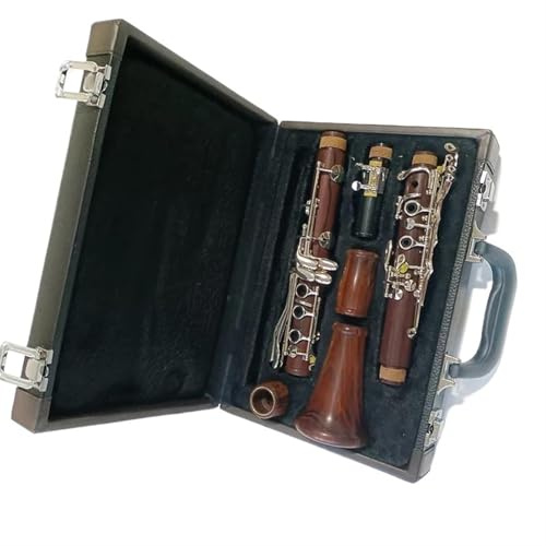 Klarinette Professionelle B-Klarinette Aus Palisander Versilberte Tasten Tragbares 17-Tasten-Klarinetteninstrument