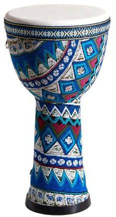 Solinder Afrikanische Trommel, 20,3 cm, afrikanische Trommel, PVC, Ziegenleder, Schlagzeug, leicht, Handklatschtrommel, Percussion-Instrument, buntes Muster, Bongo-Trommel für Erwachsene und Anfänger