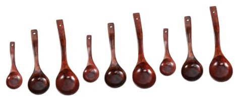 Amosfun 9 Piezas Cuchara De Sopa De Madera Cucharón De Sopa De Cocina Cuchara Sopera De Madera