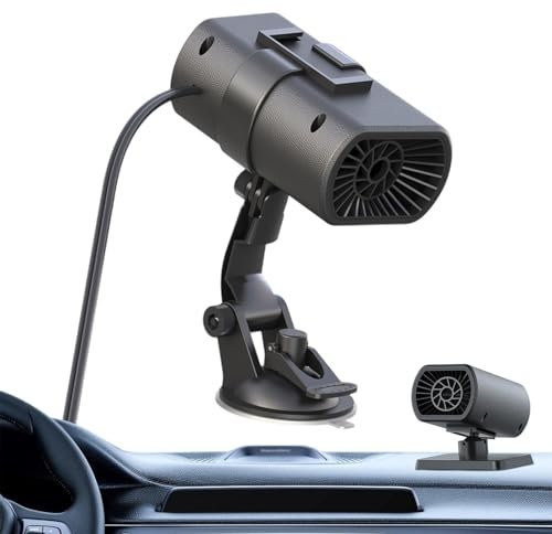 Generico Car Heater, Portable Car Defrost, 12v Auto Windscreen Defogger, Fast Heating Windshield Dryers, Car Defogger, 360 Grad Adjustable Heaters, Automotive Heater Black ABS 350g 220W