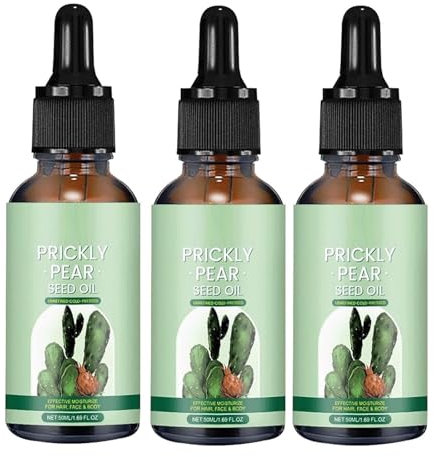 Huile De Graines De Figues De Barbarie, Huile De Graines De Figues De Barbarie Hydratante Pour La Peau, Huile De Figues De Barbarie Pour Le Visage, Les Cheveux Et La Peau (3pcs)