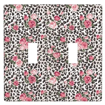 Placca di copertura per interruttore della luce a levetta, 2 piastre da parete di dimensioni standard 11,4 x 11,4 cm, graziosa piastra di copertura per interruttore a doppia luce decorativa, copertura