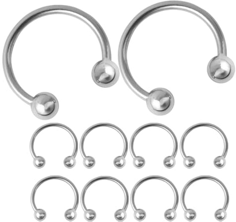 DEARMAMY Hutzubehör Mit Hufeisenschnalle Lippenringe Ringe Für Frauen Septum Nasenring -anhänger Nasenringe Reifen Haken Septum-nasenschmuck Silver Legierung