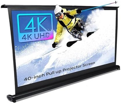 CQJJXKYC Motor-Leinwand Tischleinwand HD 16:9 Pull-Up, Faltbarer Ständer, tragbare Projektionsleinwand für Business-Camping-Heimkino Heimkino
