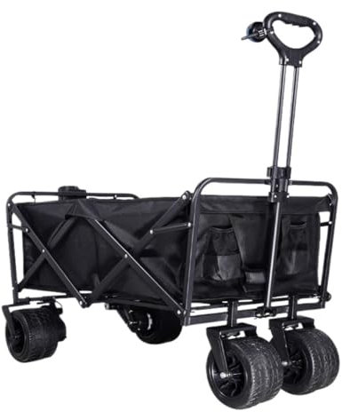 CHEMYO Chariot de Plage Chariot de Camping électrique Chariot de Camping extérieur Chariot de Camping Pliable Portable Simple Tige de Traction Chariot à poussée Manuelle
