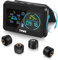 KAOLALI TPMS Sistema de monitoreo de presión de neumáticos, TPMS de visualización de Tiempo y Temperatura, Carga Solar y función de Carga USB, con 4 sensores externos de presión de neumáticos para RV