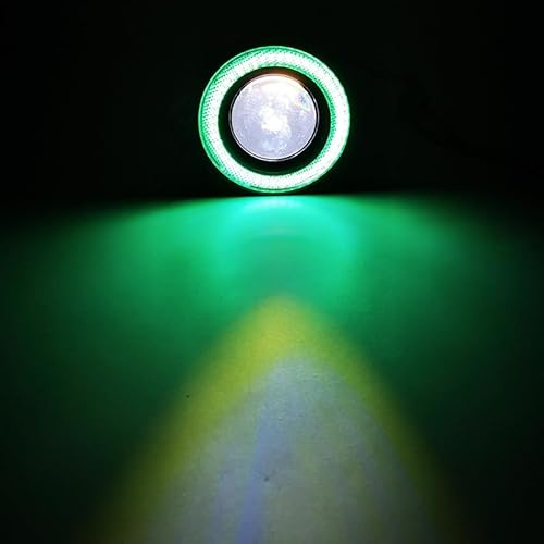 Angel Eyes,Luces Led Angel Eyes 2 UNIDS 12V Luces de conducción universal Blanco Azul Rosa amarillo verde Ángel rojo ojos Lámpara de niebla 2.5 3.0 3.5 64mm 76mm 89m(Green Ring,3.0inch (76mm))