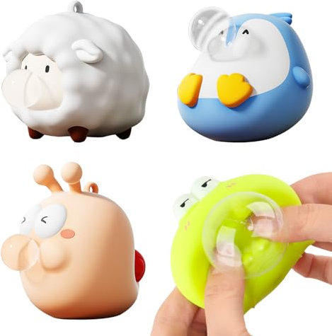 dellyy Squeeze Spielzeug 4 Stück,Stressbälle,Lustig Anti Stress Spielzeug Erwachsene,Squishy Squeeze Spielzeug 4 Stück,für Zuhause, Feste und Partys