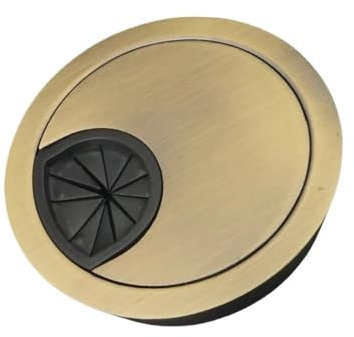 2PCS 50/53/60mm Zinc Alloy Wire Hole Cover Outlet Port Table Computer PC Desk Round Cable Grommet Line Holder Decorative Cover(Antique Brass,Pink_60MM)