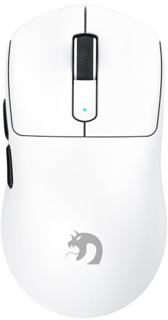 MAMBASNAKE M3 39g SUPERLIGHT Mouse, PixArt PAW3395PRO Gaming Sensor, BT/2.4G Wireless/Wired Gaming Mouse, 6 Adjustable DPI up to 40000, 200 Hrs Battery, Office Mice for Win11/Xbox/PS/Mac (White)