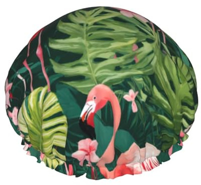 Pinke Flamingo-Duschhauben für Damen, wiederverwendbar, groß, für Herren, schnelltrocknend, Pflege, Haare, lang, kurz, Kinderbad