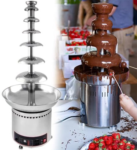 Electric Chocolate Fondue Fountain Machine for Cheese, Sauce, Liqueurs, Perfect for Christmas, Wedding, Birthday Party, 5 Tiers