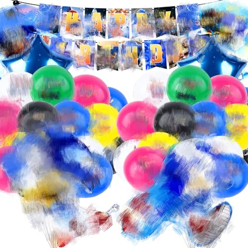 25 Stück Geburtstagsdeko Geburtstag Deko Kindergeburtstag Deko Geburtstag Luftballons Folienballon Happy Birthday Banner Party Dekoration Kuchen Theme Kinder Jungen Luftballon Party Supplies