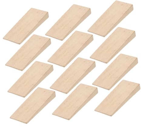 TOYANDONA Kit De Cuñas De Madera Maciza Para Mangos De y Martillo, Cuñas Cónicas De Madera Densa 1.3 Cm De Grosor, 12 Unidades Para Reparación y Fijación Bricolaje y Jardinería