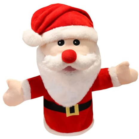 ibasenice 1 Stück Weihnachtsmann Handpuppe Groß Für Kleinkinder Weihnachts Stofftier Stofftiere Puppen Dekorationen Fingerpuppen Handpuppe Pp
