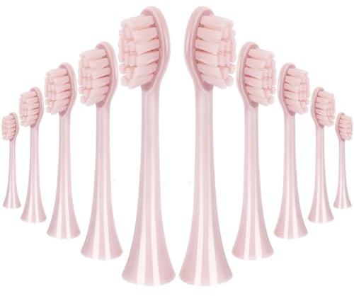 Lot de 10 têtes de brosse à dents de rechange My compatibles avec/Variationss les brosses à dents électriques, soniques, têtes de brosse à dents, têtes de rechange (rose)