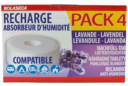 BOLASECA - Recharge absorbeur humidité Galets 4 x 450 g Lavande