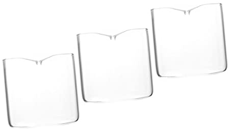 UKCOCO Jarra De Leche Pequeña De Vidrio 60 Ml Multifuncional Para Crema y Café Uso Hogar Cafetería 3 Unidades