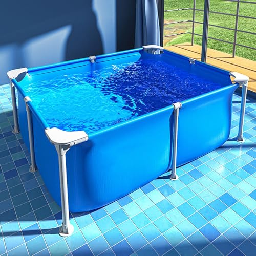 Large Rectangular Above Ground Pool Set for Backyard 259x170x61cm Ideal for Adults Sunbathing Pool Parties and Easy to Assemble Swimming Pool