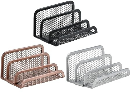 DOITOOL Organiseur de courrier de bureau 3 pièces : organiseur de bureau pour courrier, classeur, trieur de courrier en métal avec 3 emplacements, trieur d'enveloppes/lettres pour bureau, école