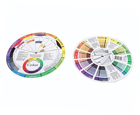 SOIMISS Nuancier Clair pour Outil Visuel Créatif et Nail Art 2 Pièces Roue Chromatique Double Face en Papier Apprentissage des Couleurs pour Maquillage Femme Amateur