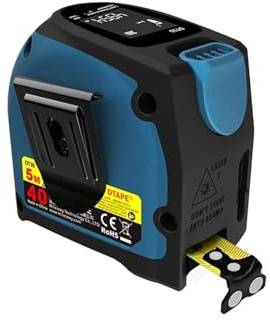 Medidor de Distancia láser Cinta telémetro Bluetooth portátil, Herramienta Medida Pantalla Digital Recargable for el diseño del hogar Precisión Flexibilidad Medición(DT10 DTAPE)