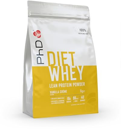 PhD Nutrition Diet Whey Lean Protein Powder | Vanilla Crème Whey Protein Powder 1 kg Bag