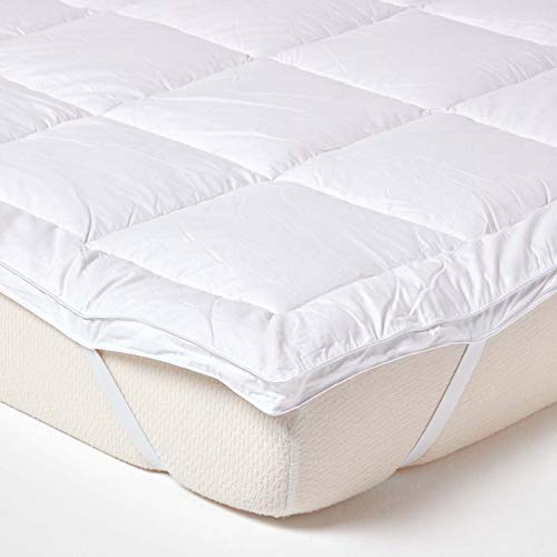 HOMESCAPES 100% Pure Mulberry Silk Blend Double Mattress Topper for up to 36 cm Deep Mattresses 700 GSM Heavy Weight Luxury Topper