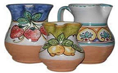 BROCCA IN CERAMICA ARTISTICA DI VIETRI, REALIZZATA E DIPINTA A MANO; ALTEZZA CM. 15 (CAPIENZA 1/2 LITRO) ARREDO TAVOLA IDEE REGALO NATALE