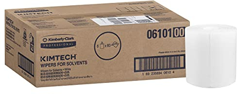 Kimtech Wettask System Wipes for Solvents 6101-6 Refill Packs x 60 White Industrial Wipers (360 Total)