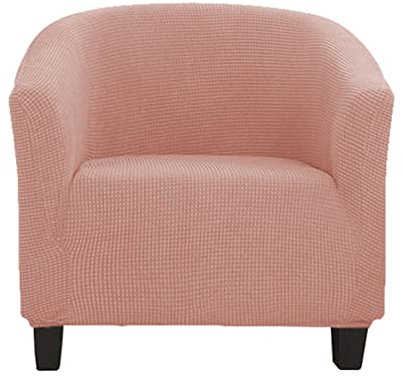 GUYIRT Jacquard Club Chair Schonbezug Stretch Weich 1-teilig Sesselbezug rutschfest Sesselhusse Abnehmbar Maschinenwaschbar Stilvoll Möbelschutz -Braun-1