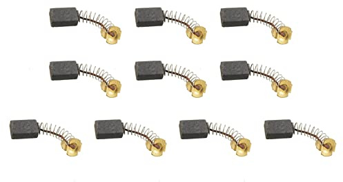 Rebower Escobillas Carbono para Eléctrico Motor 15x10x6mm Negro Dorado 5uds
