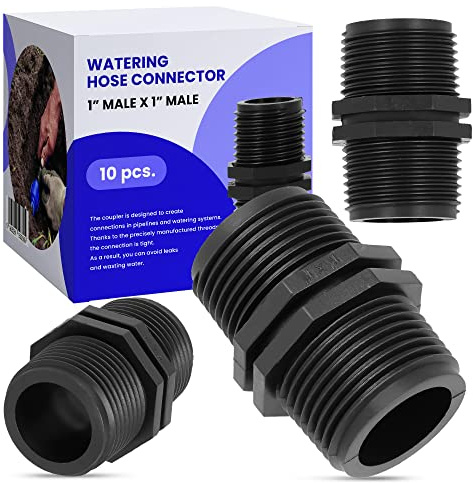 10x Verbinder 1 AG x 1 AG für PE Rohr Kupplung Adapter Bewässerungsleitung Schlauchverbinder Wasserrohr Garten Wasserleitung Micro-Drip-Bewässerungssysteme Rasenbewässerungssystem