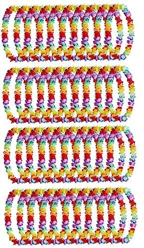 ABOOFAN 40stücke Hawaiian Garland Teiliges Bunte Kunstblumen-Halskette Klassischer Blumenkranz Für Luau-Partys Dekoration Für Tanz-Events Hochzeiten Und Festivals