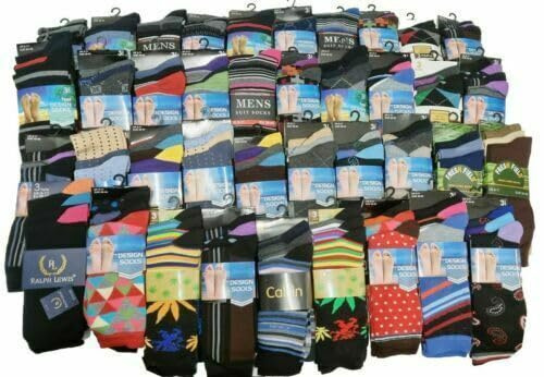 36 Pairs Men's Assorted Multi-Design Bulk Socks Bundle Footwear variety Wholesale Job Lot UK 6-11