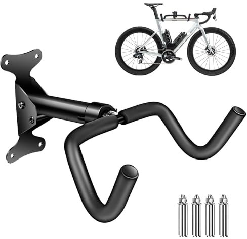 SuQurtom Bike Wall Mount Hanger Rack, Adjustable Storage Rack, Wall Mounted Bike Hanger with Foam Padded Protection for Indoor or Garage Space Saving
