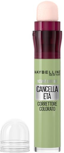 Maybelline New York Correttore Colorato Cancella Età, Copertura Facile e Veloce di Imperfezioni e Discromie, Con Bacche di Goji e Haloxyl, Cancella Età, Tonalità: Verde, 4,7 ml
